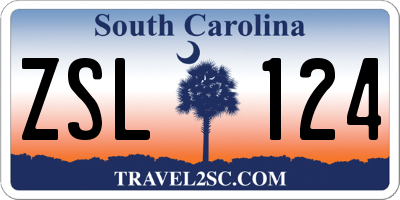 SC license plate ZSL124