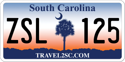SC license plate ZSL125