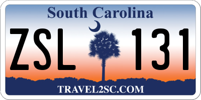 SC license plate ZSL131