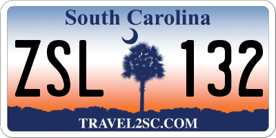 SC license plate ZSL132