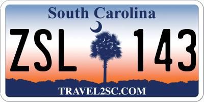 SC license plate ZSL143