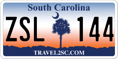 SC license plate ZSL144