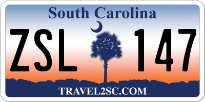 SC license plate ZSL147