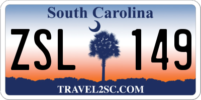 SC license plate ZSL149