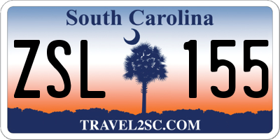 SC license plate ZSL155