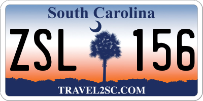 SC license plate ZSL156