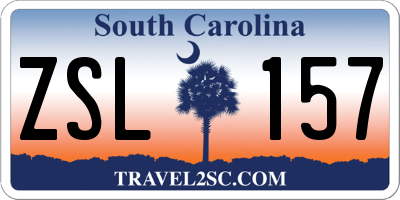SC license plate ZSL157