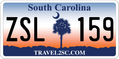 SC license plate ZSL159