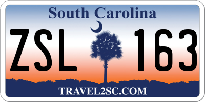 SC license plate ZSL163