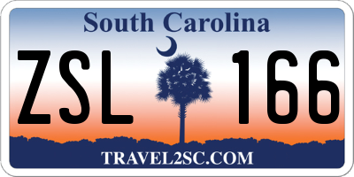 SC license plate ZSL166
