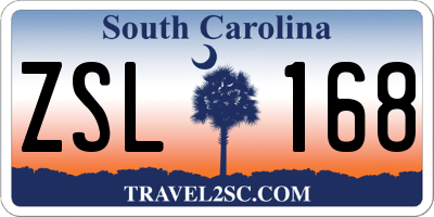SC license plate ZSL168