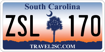 SC license plate ZSL170