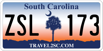 SC license plate ZSL173
