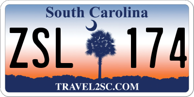 SC license plate ZSL174