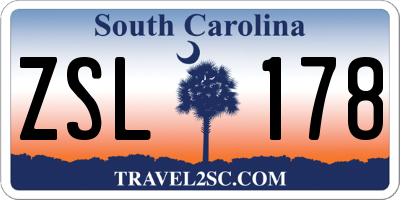 SC license plate ZSL178