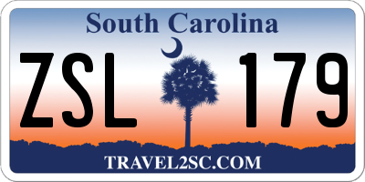 SC license plate ZSL179