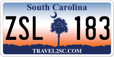 SC license plate ZSL183