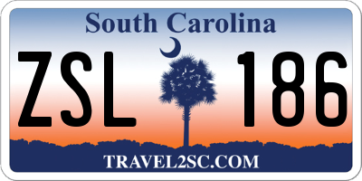 SC license plate ZSL186