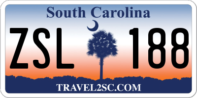SC license plate ZSL188