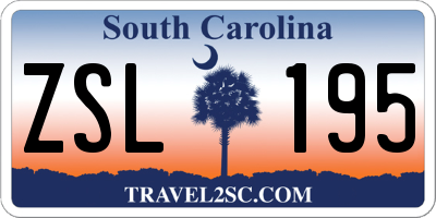 SC license plate ZSL195