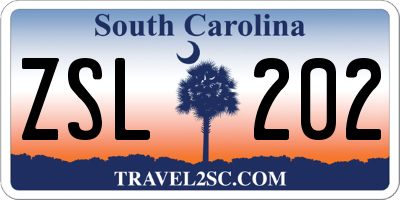 SC license plate ZSL202