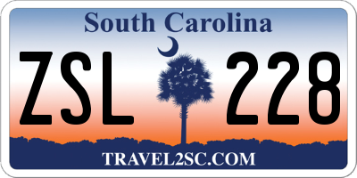 SC license plate ZSL228