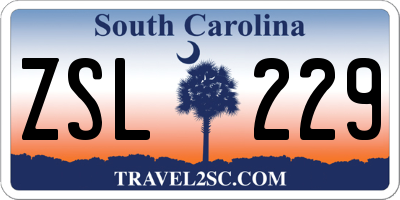 SC license plate ZSL229