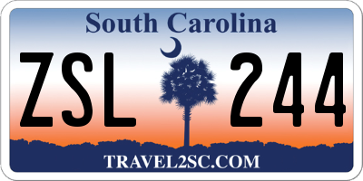 SC license plate ZSL244