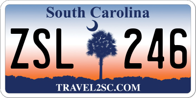 SC license plate ZSL246
