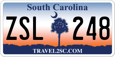 SC license plate ZSL248