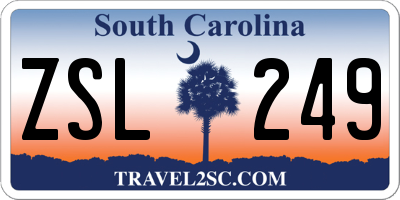 SC license plate ZSL249