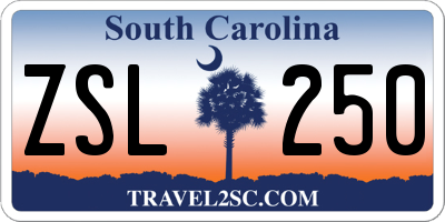 SC license plate ZSL250