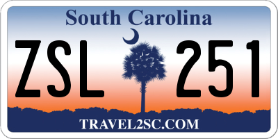 SC license plate ZSL251