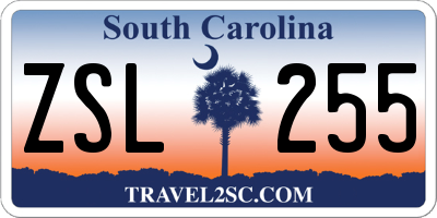 SC license plate ZSL255