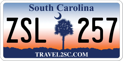 SC license plate ZSL257