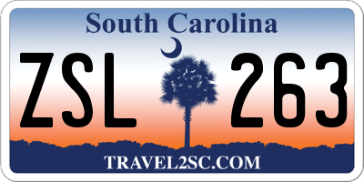 SC license plate ZSL263