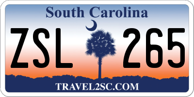 SC license plate ZSL265