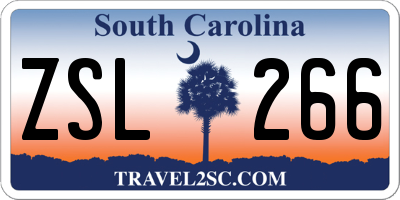 SC license plate ZSL266
