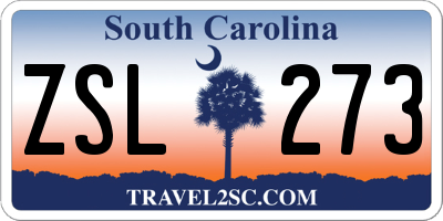 SC license plate ZSL273