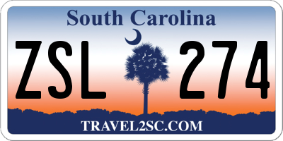 SC license plate ZSL274