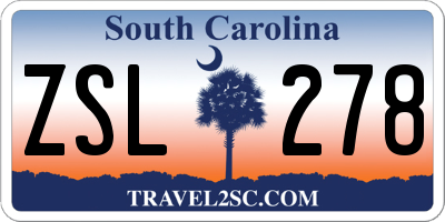 SC license plate ZSL278