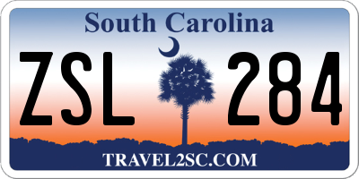SC license plate ZSL284
