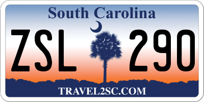 SC license plate ZSL290