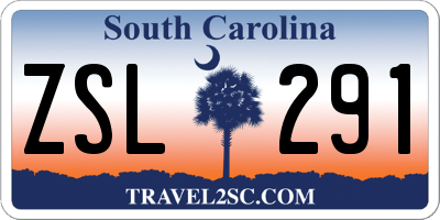 SC license plate ZSL291