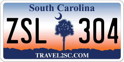 SC license plate ZSL304