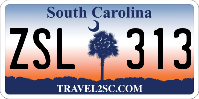 SC license plate ZSL313