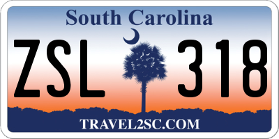 SC license plate ZSL318