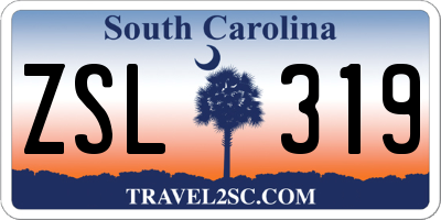 SC license plate ZSL319