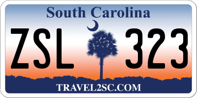 SC license plate ZSL323