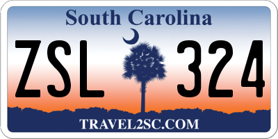 SC license plate ZSL324